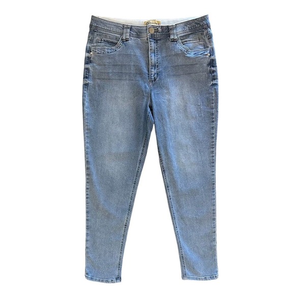Democracy Ab Technology Women's Size 16 Medium Wash Blue Ankle Skinny Denim Jean - Picture 1 of 15